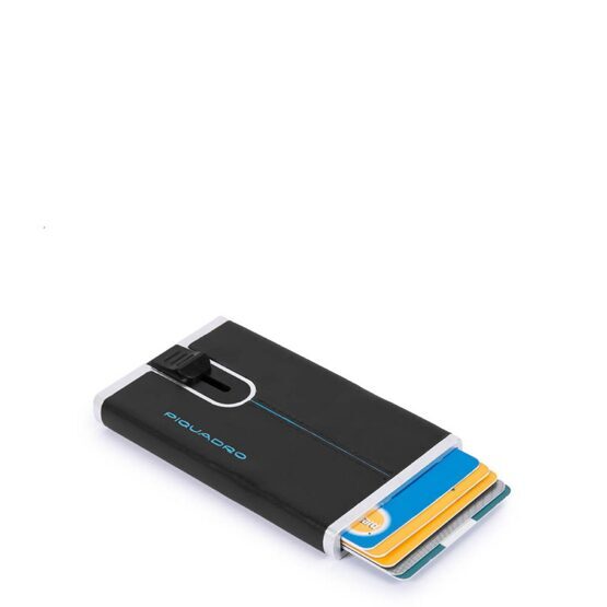 Blue Square - Porte-cartes de crédit avec système coulissant en noir