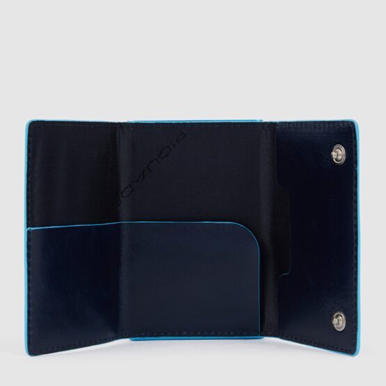 Blue Square - Portefeuille compact pour billets et cartes de crédit en bleu