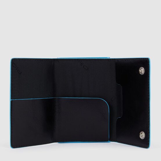 Blue Square - Portefeuille compact pour billets et cartes de crédit en noir