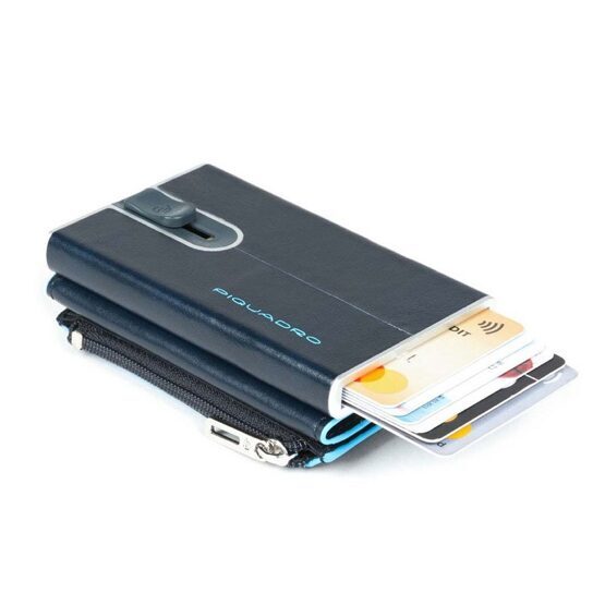 Blue Square - Portefeuille pour billets et cartes de crédit avec compartiment pour la monnaie en bleu