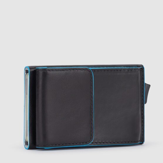 Blue Square - Porte-cartes de crédit avec poche extérieure en noir