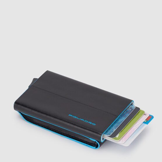 Blue Square - Porte-cartes de crédit avec poche extérieure en noir