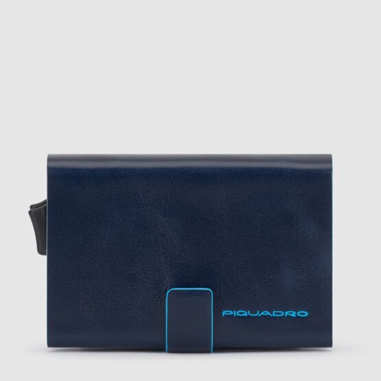 Blue Square - Porte-cartes de crédit double en bleu
