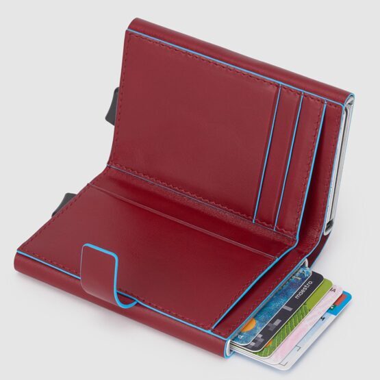 Blue Square - Porte-cartes de crédit double en rouge