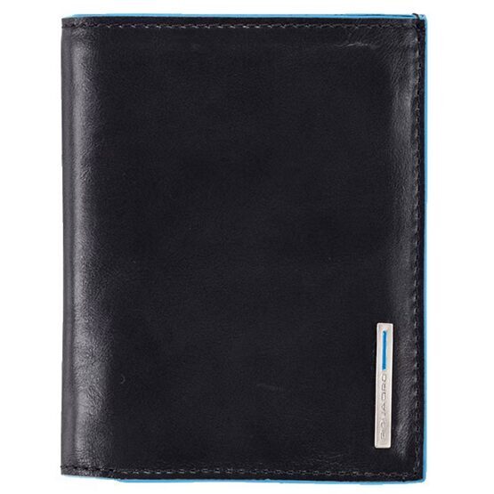 Blue Square - Portefeuille format vertical avec compartiment pour monnaie dure en noir