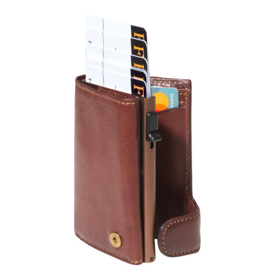 Furbo Porte-cartes de crédit Marron avec papier et compartiment pour la monnaie