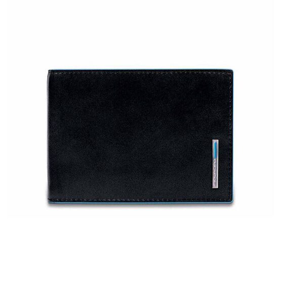 Blue Square - Portefeuille pour homme avec fenêtre à rabat pour carte d&#039;identité en noir