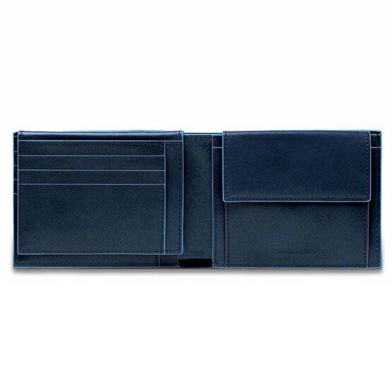 Blue Square - Portefeuille pour homme avec fenêtre à rabat pour carte d&#039;identité en bleu