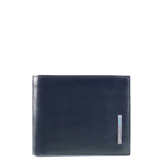 Portefeuille pour homme avec compartiment pour pièces de monnaie et cartes de crédit en bleu
