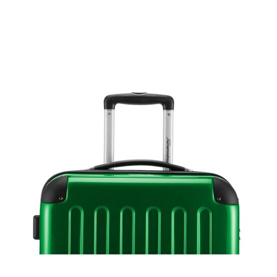 Alex - Valise coque dure M brillante avec TSA en vert