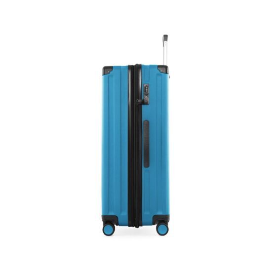 Q-Damm - Grande valise coque dure en bleu cyan
