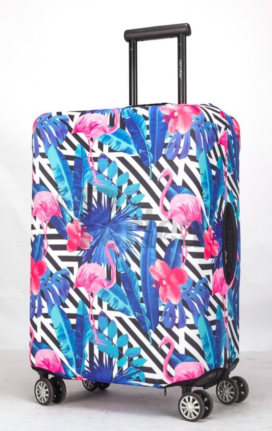 Housse de valise Black &amp; White Stripes Flamingo Large (65-70 cm)