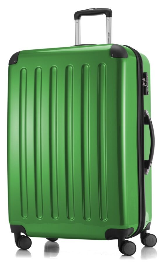 Alex, Valise rigide avec TSA surface brillante, vert