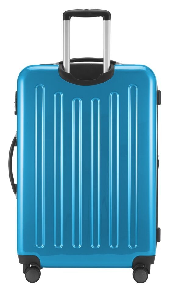 Alex, Valise rigide avec TSA surface brillante, bleu cyan