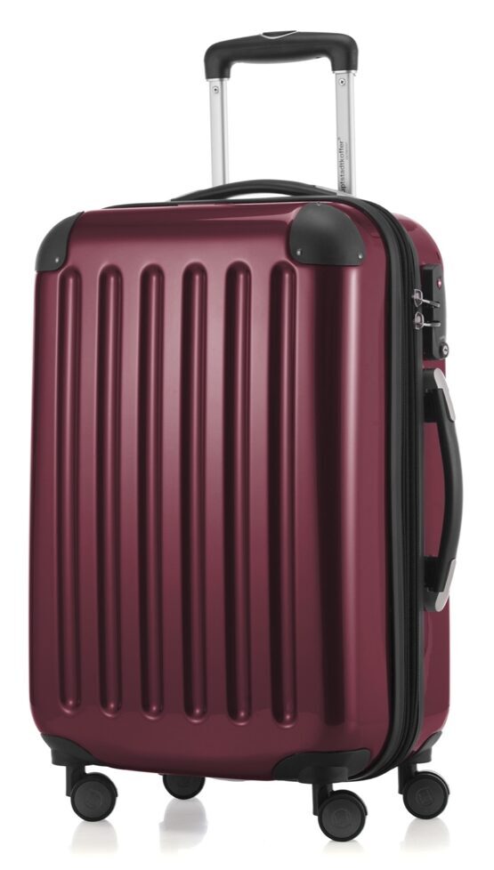 Alex, bagage à main rigide avec TSA surface brillante, bordeaux
