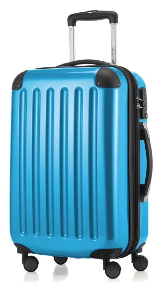 Alex, bagage à main rigide avec TSA surface brillante, bleu cyan