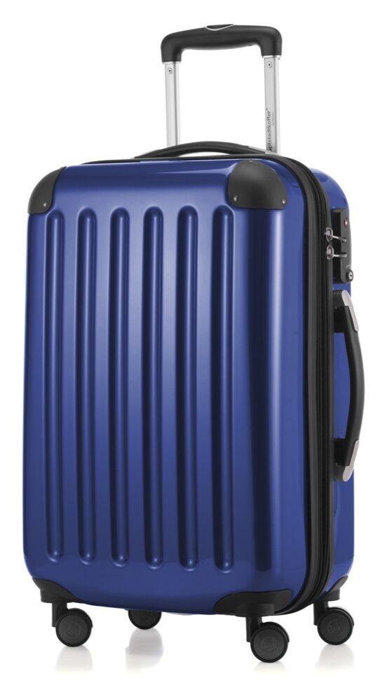 Alex, bagage à main rigide avec TSA surface brillante, bleu foncé