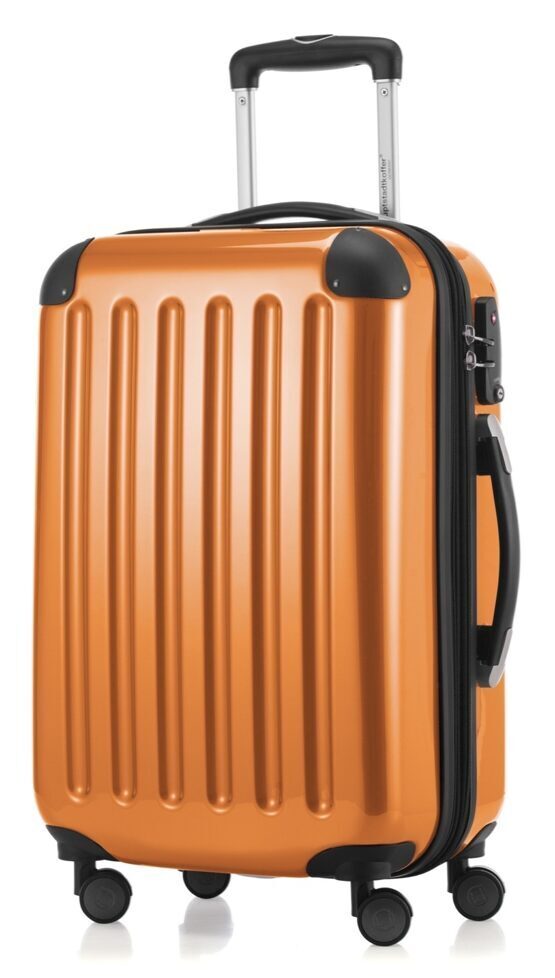 Alex, bagage à main rigide avec TSA surface brillante, orange