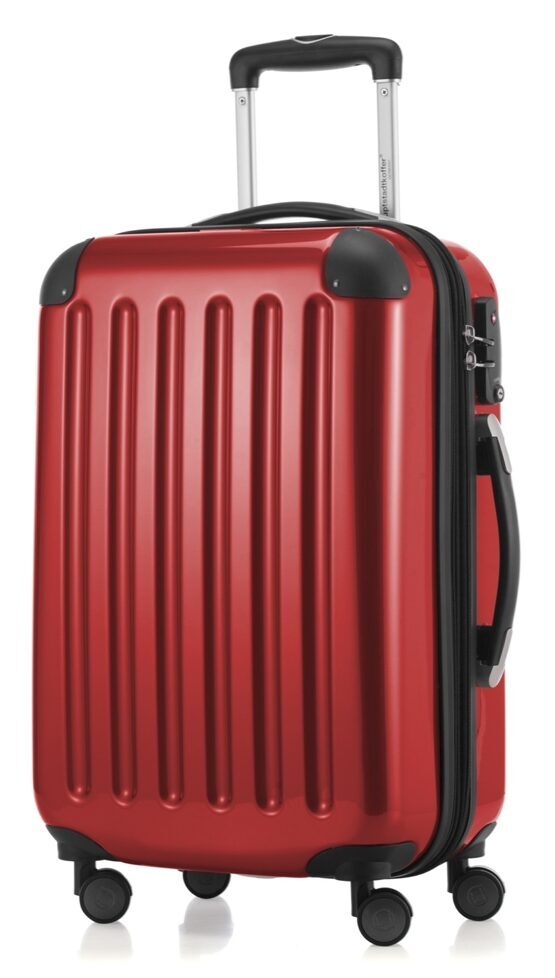 Alex, bagage à main rigide avec TSA surface brillante, rouge