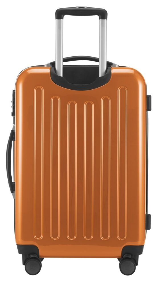 Alex, Valise rigide avec TSA surface brillante, orange