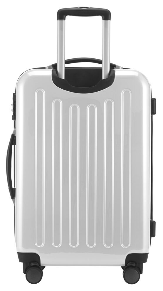 Alex, Valise rigide avec TSA surface brillante, blanc